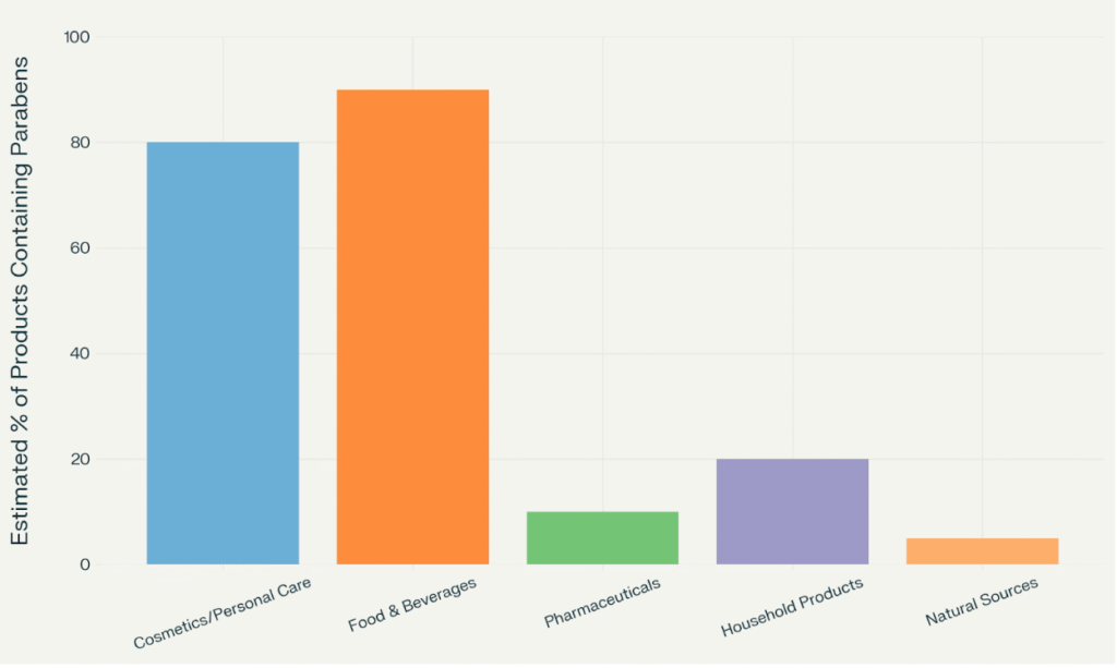 Chart showing Estimated % of Products Containing Parabens